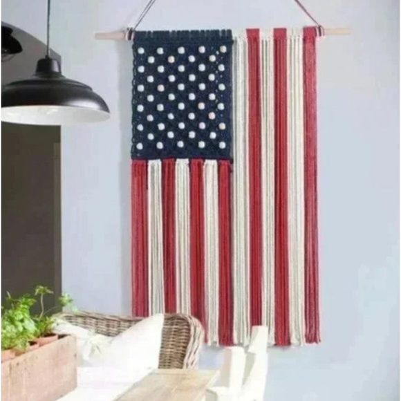 New🇺🇸USA American Flag, HandWoven Macrame Tapestry, Home Decor Wall Hangings - Picture 3 of 15
